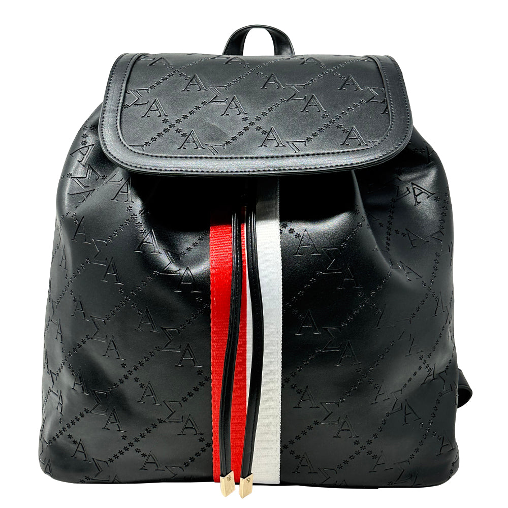 alpha leather backpack Alpha Sigma Alpha Embossed Back Pack